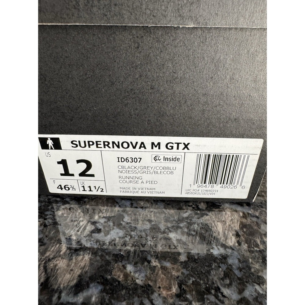 adidas Supernova GORE-TEX Black Grey Cobalt Blue - ID6307 Sz 12 Shoes. Sneakers - Picture 2 of 8
